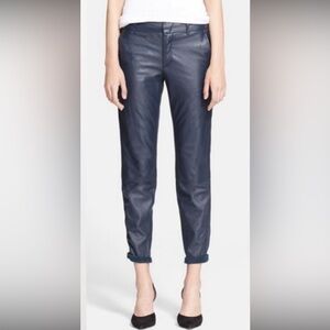NWT Vince Women's Navy Lambskin Soft Leather Trouser Pants Size 2